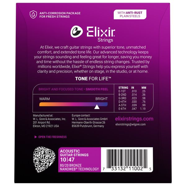 Elixir Nanoweb Extra Light Acoustic - 010 - 047