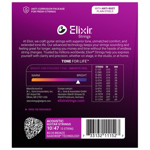 Elixir Nanoweb Light 12 String Acoustic
