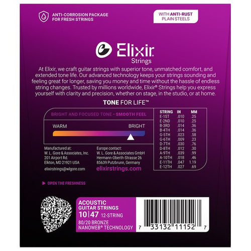 Elixir Nanoweb Light 12 String Acoustic